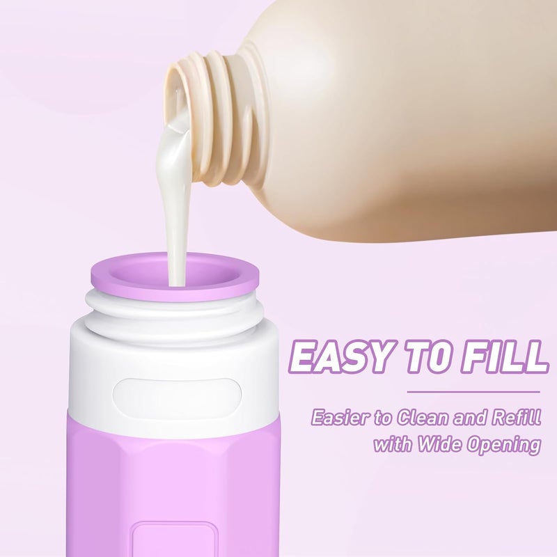 Redfly Travel Bottles for Toiletries, 3oz Tsa Approved Travel Size Containers, BPA Free Leak Proof Squeezable Containers for Toiletries, Silicone Refillable Essentials for Shampoo Conditioner Purple - Image 2